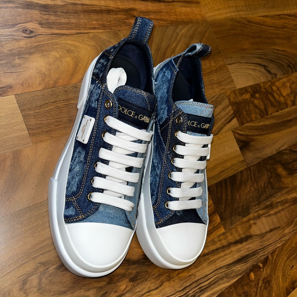 Dolce & Gabbana Patchwork Denim Sneakers